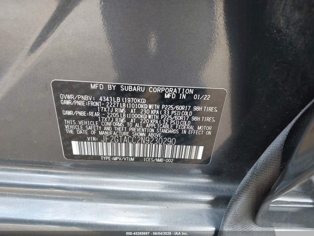 Subaru Crosstrek Premium 2022 JF2GTACC2N9230290 Image 9