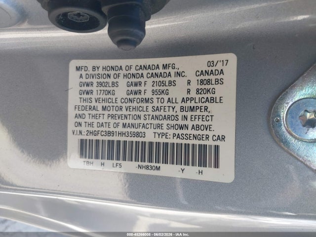 Honda Civic Touring 2017 2HGFC3B91HH359803 Image 9