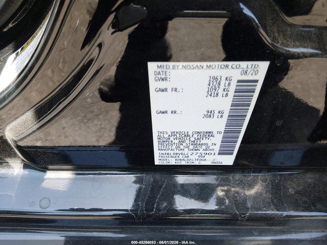 1N4BL4BV6LC275901 Nissan Altima S Fwd