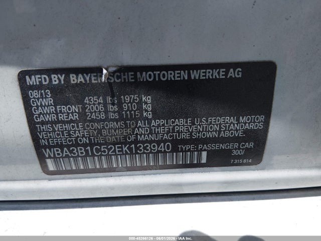 BMW 320i 2014 WBA3B1C52EK133940 Image 9