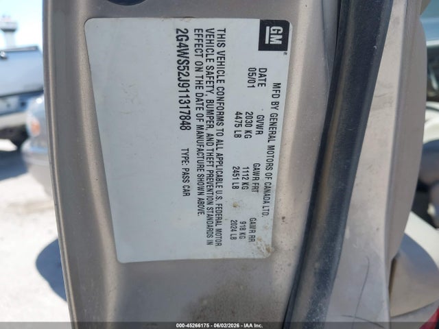 Продаж на аукціоні авто 2001 Buick Century Custom, vin: 2G4WS52J911317848, номер лоту: 45266175