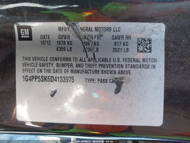 Продаж на аукціоні авто 2013 Buick Verano, vin: 1G4PP5SK6D4133975, номер лоту: 45266214