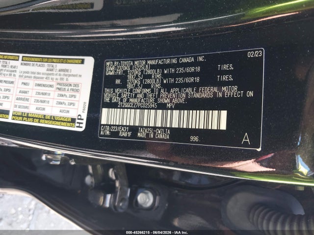 Aukcja sprzedaży 2023 Lexus Nx 350 Premium, vin: 2T2GGCEZ7PC025945, numer aukcji: 45266215