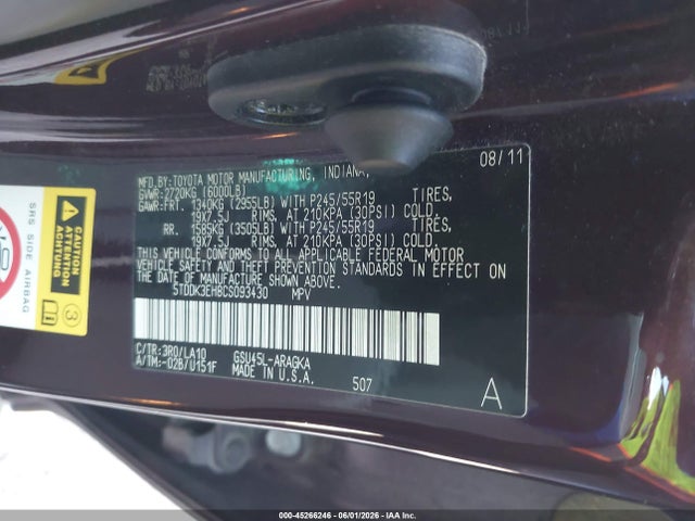 Продажа на аукционе авто 2012 Toyota Highlander Limited V6, vin: 5TDDK3EH8CS093430, номер лота: 45266246