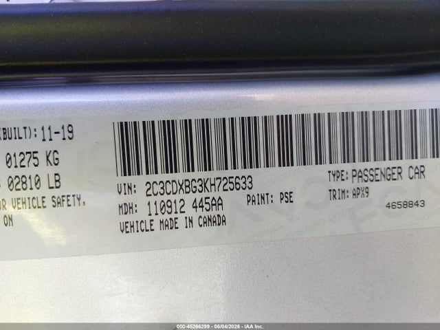 Dodge Charger Sxt Rwd 2019 2C3CDXBG3KH725633 Image 9