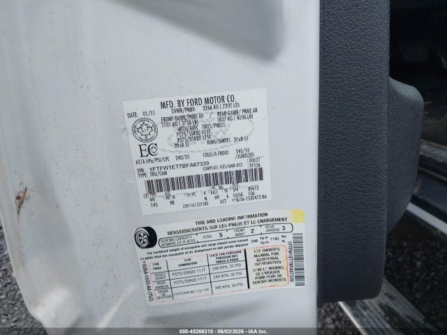 Aukcja sprzedaży 2011 Ford F-150 Platinum, vin: 1FTFW1ET7BFA67339, numer aukcji: 45266310