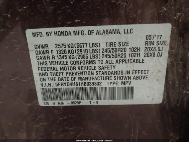 Продажа на аукционе авто 2017 Acura Mdx Advance Package, vin: 5FRYD4H81HB039832, номер лота: 45266384
