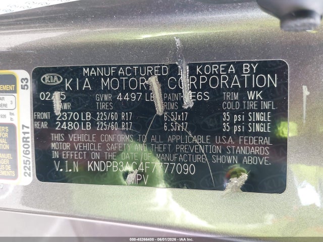KIA Sportage Lx 2015 KNDPB3AC4F7777090 Image 9