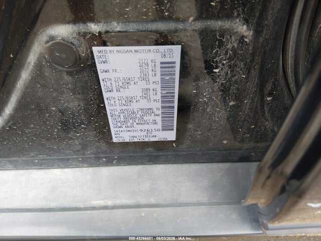 Nissan ROGUE SV 2015 5N1AT2MV1FC926150 Image 9