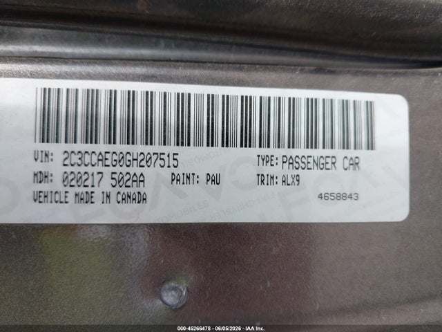 45266478 :رقم المزاد ، 2C3CCAEG0GH207515 vin ، 2016 Chrysler 300c مزاد بيع