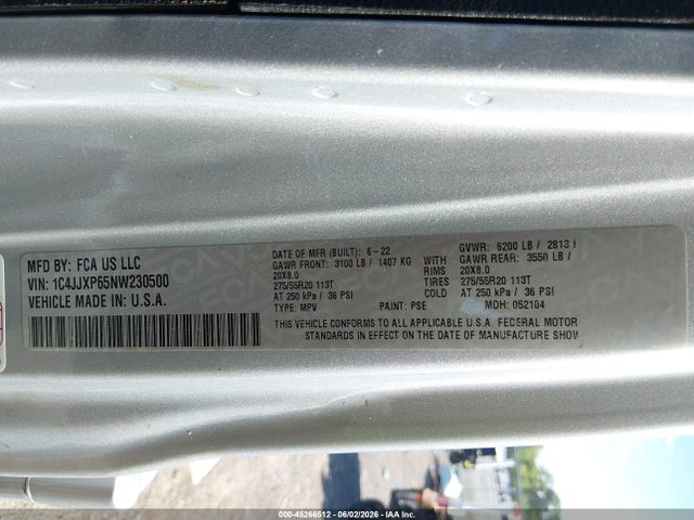 1C4JJXP65NW230500 Jeep Wrangler 4xe Unlimited Sahara 4x4