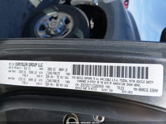 Aukcja sprzedaży 2012 Ram 2500 St, vin: 3C6TD5CT1CG287070, numer aukcji: 45266550
