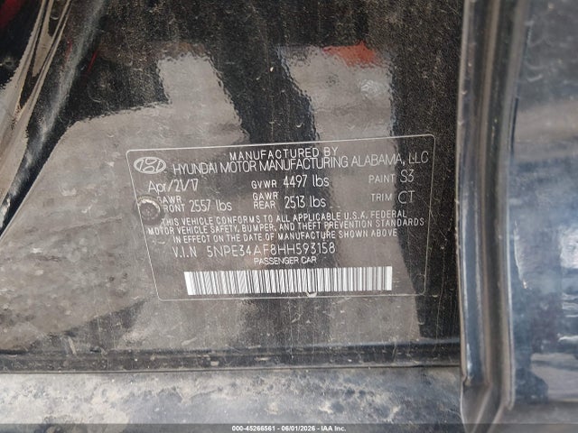 Hyundai Sonata Sport 2017 5NPE34AF8HH593158 Image 9