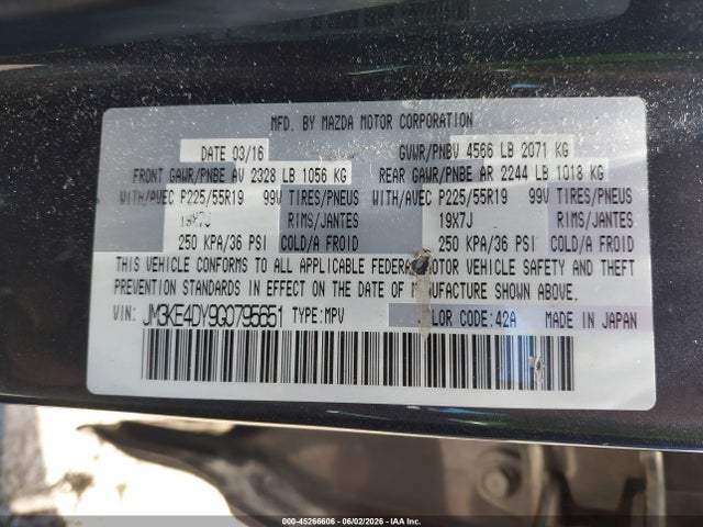Продажа на аукционе авто 2016 Mazda Cx-5 Grand Touring, vin: JM3KE4DY9G0795651, номер лота: 45266606