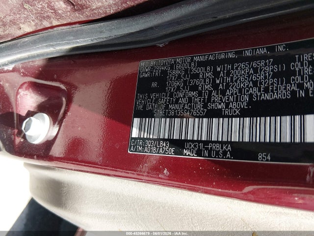 Продаж на аукціоні авто 2005 Toyota Tundra Limited V8, vin: 5TBET38135S476557, номер лоту: 45266679