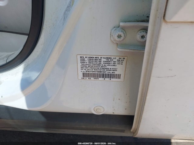Продажа на аукционе авто 2010 Honda Pilot Ex-l, vin: 5FNYF3H57AB001247, номер лота: 45266720