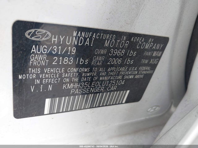KMHH35LE0LU125104 Hyundai ELANTRA GT