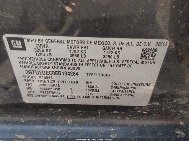 GMC Sierra 1500 Sle 2014 3GTU2UEC8EG194284 Image 9