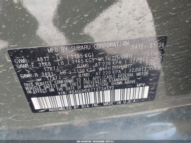 Subaru Crosstrek Premium 2026 4S4GUHD67T3734522 Image 9