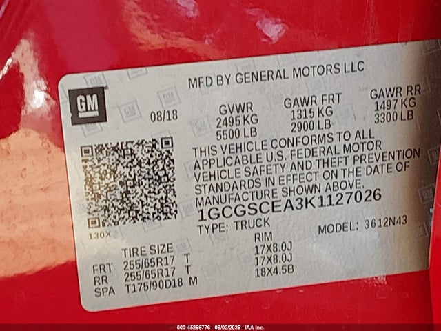 Chevrolet Colorado Lt 2019 1GCGSCEA3K1127026 Image 9