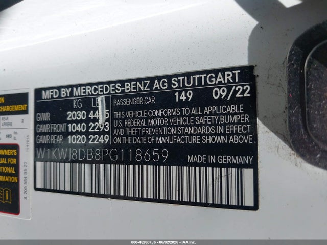 Продаж на аукціоні авто 2023 Mercedes-benz C 300 Coupe, vin: W1KWJ8DB8PG118659, номер лоту: 45266786