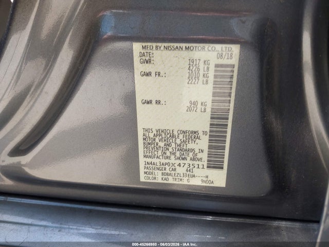 Nissan Altima 2.5 S 2018 1N4AL3AP0JC473511 Image 9