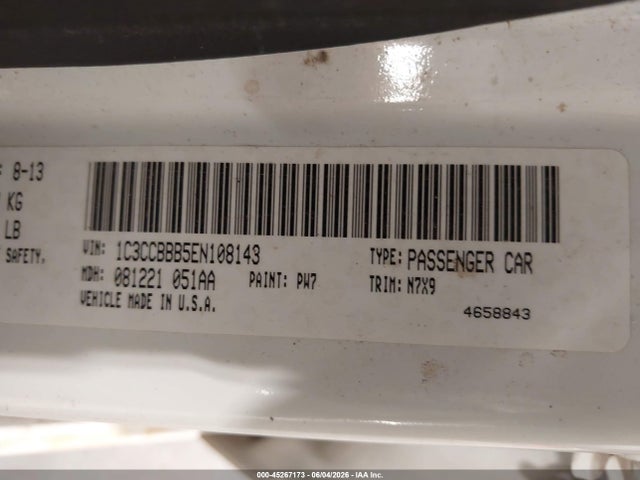 Aukcja sprzedaży 2014 Chrysler 200 Touring, vin: 1C3CCBBB5EN108143, numer aukcji: 45267173