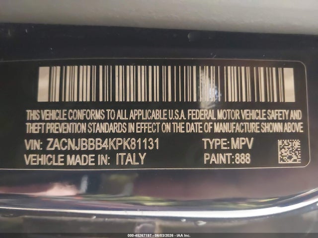 Aukcja sprzedaży 2019 Jeep Renegade Latitude 4x4, vin: ZACNJBBB4KPK81131, numer aukcji: 45267197