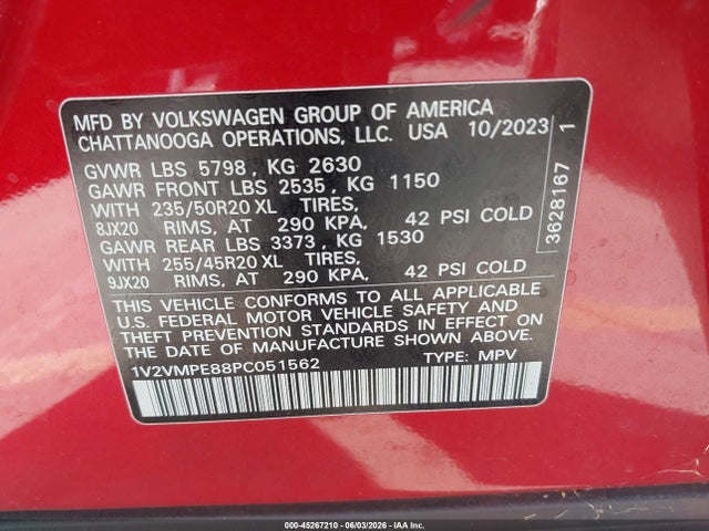 Aukcja sprzedaży 2023 Volkswagen Id.4 Pro/pro S, vin: 1V2VMPE88PC051562, numer aukcji: 45267210