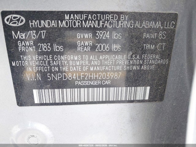 45267225 :رقم المزاد ، 5NPEC4AC1DH783772 vin ، 2013 Hyundai Sonata Se مزاد بيع