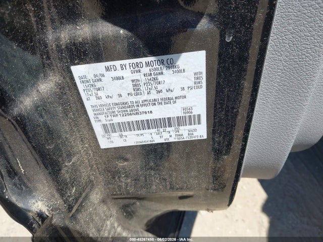 Продажа на аукционе авто 2006 Ford F-150 Stx/xl/xlt, vin: 1FTRF12256NB37618, номер лота: 45267450