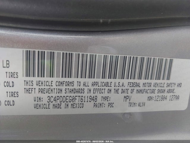 Aukcja sprzedaży 2015 Dodge Journey R/t, vin: 3C4PDDEG0FT611948, numer aukcji: 45267476