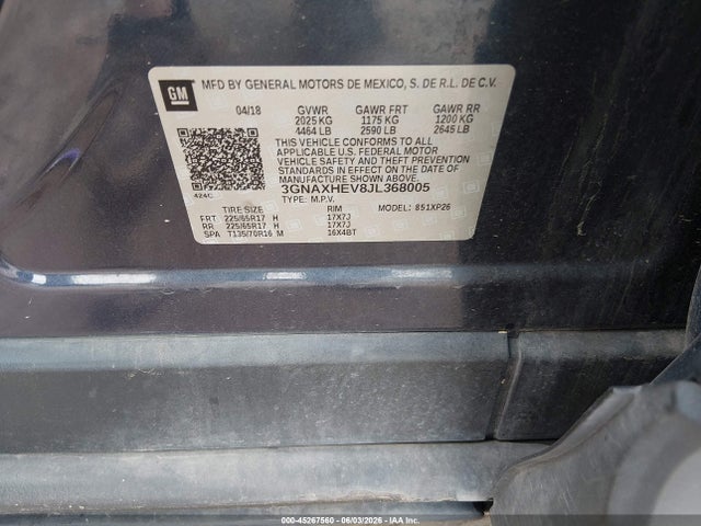 Chevrolet EQUINOX LS 2018 3GNAXHEV8JL368005 Image 9