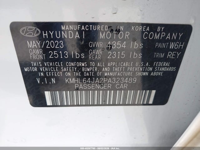 2023 Hyundai Sonata Sel მანქანა იყიდება აუქციონზე, vin: KMHL64JA2PA323489, აუქციონის ნომერი: 45267765