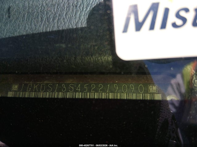2005 Gmc Envoy Sle მანქანა იყიდება აუქციონზე, vin: 1GKDS13S452219090, აუქციონის ნომერი: 45267781