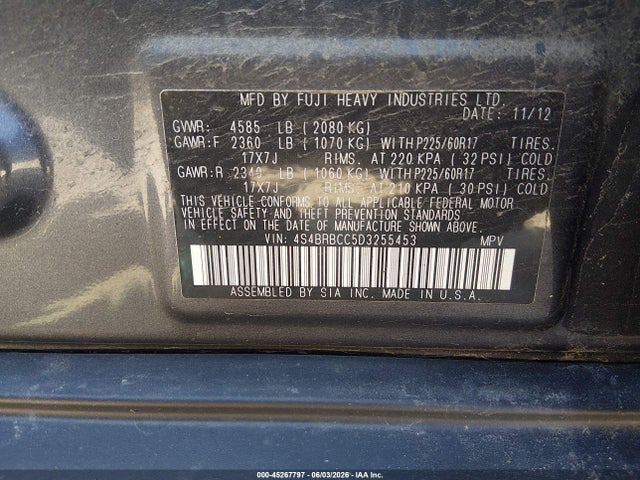 Aukcja sprzedaży 2013 Subaru Outback 2.5i Premium, vin: 4S4BRBCC5D3255453, numer aukcji: 45267797