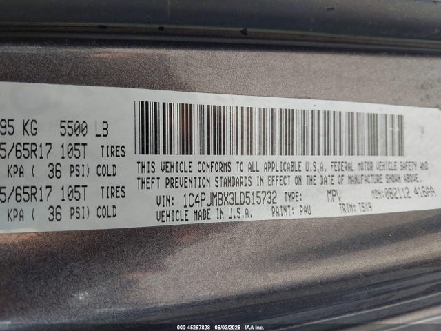 Jeep Cherokee Trailhawk 4x4 2020 1C4PJMBX3LD515732 Image 9