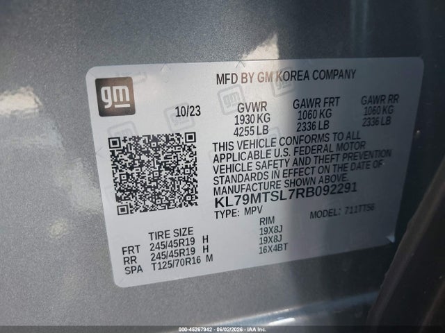 KL79MTSL7RB092291 Chevrolet Trailblazer Fwd Rs