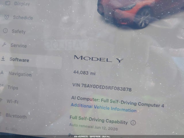 Продажа на аукционе авто 2024 Tesla Model Y, vin: 7SAYGDED5RF083878, номер лота: 45268028