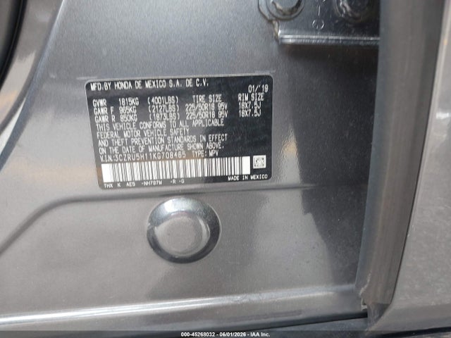 45268032 :رقم المزاد ، 3CZRU5H11KG708465 vin ، 2019 Honda Hr-v Sport مزاد بيع