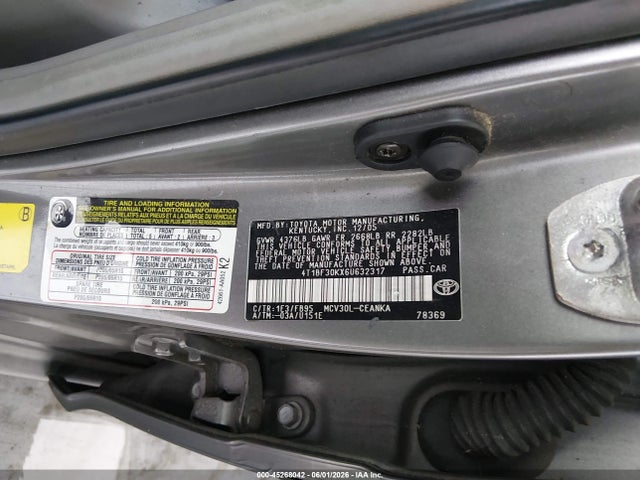 Aukcja sprzedaży 2006 Toyota Camry Le V6, vin: 4T1BF30KX6U632317, numer aukcji: 45268042