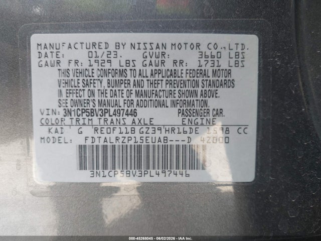 Nissan Kicks S Xtronic Cvt 2023 3N1CP5BV3PL497446 Image 9