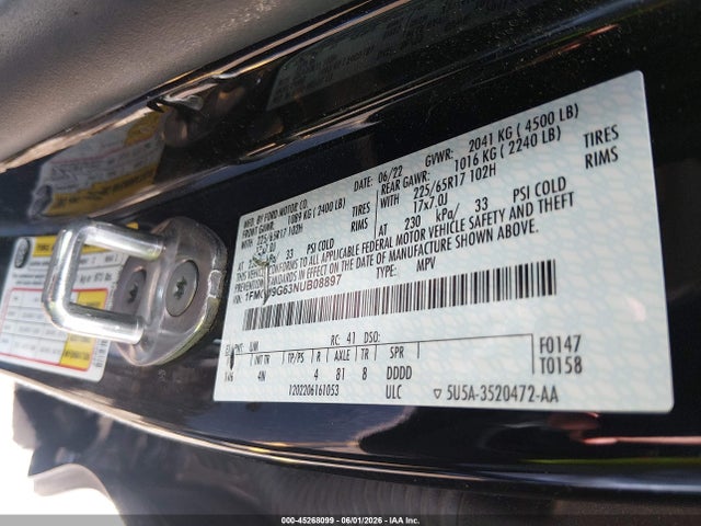 Ford ESCAPE SE 2022 1FMCU9G63NUB08897 Image 9
