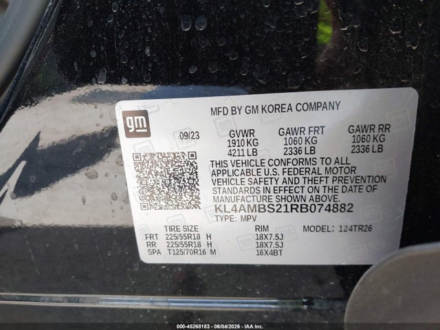 45268183 :رقم المزاد ، KL4AMBS21RB074882 vin ، 2024 Buick Encore Gx Preferred Fwd مزاد بيع