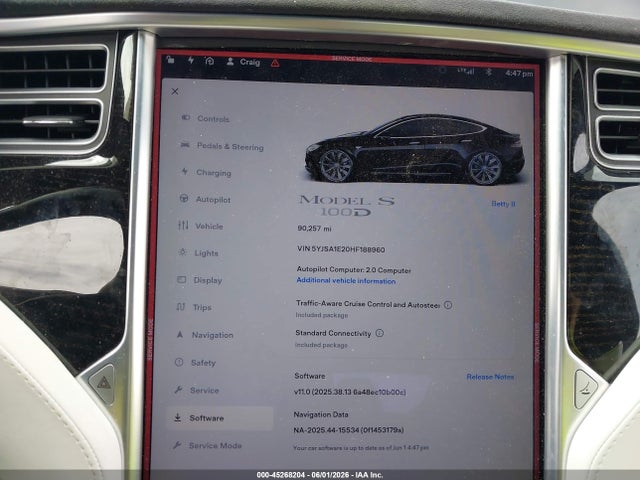 Aukcja sprzedaży 2017 Tesla Model S 100d/60d/75d/90d/p100d, vin: 5YJSA1E20HF188960, numer aukcji: 45268204