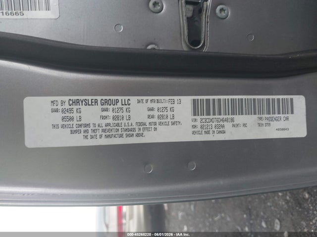 Продажа на аукционе авто 2013 Dodge Charger R/t, vin: 2C3CDXDT6DH648186, номер лота: 45268220