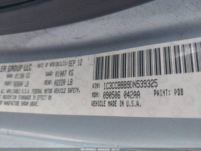 45268233 :رقم المزاد ، 1C3CCBBB9DN539325 vin ، 2013 Chrysler 200 Touring مزاد بيع