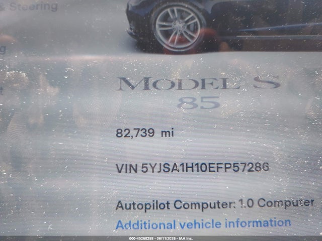 Aukcja sprzedaży 2014 Tesla Model S P85, vin: 5YJSA1H10EFP57286, numer aukcji: 45268258