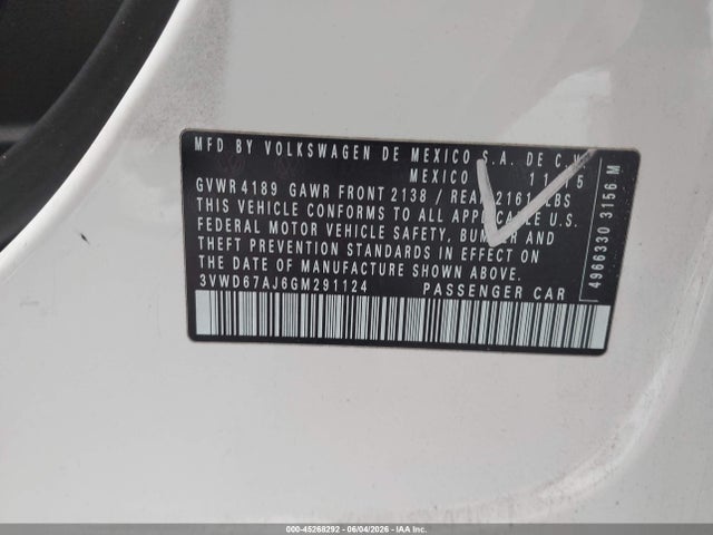 Продаж на аукціоні авто 2016 Volkswagen Jetta 1.4t Se, vin: 3VWD67AJ6GM291124, номер лоту: 45268292