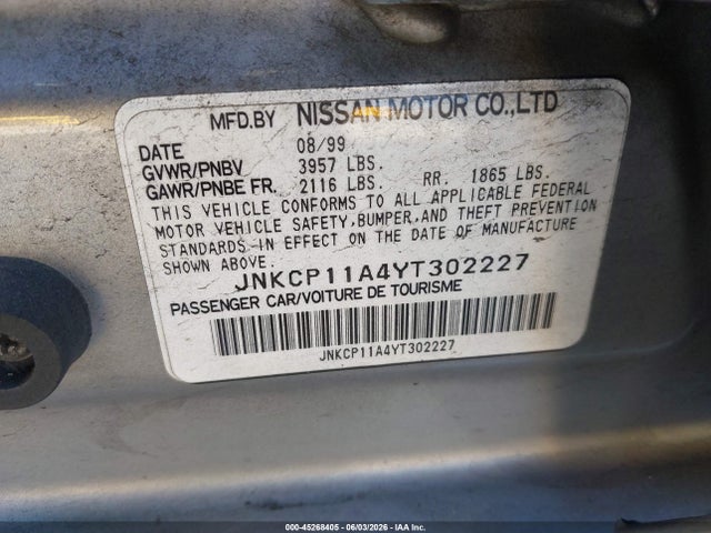 Продажа на аукционе авто 2000 Infiniti G20 Luxury/touring, vin: JNKCP11A4YT302227, номер лота: 45268405